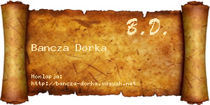 Bancza Dorka névjegykártya